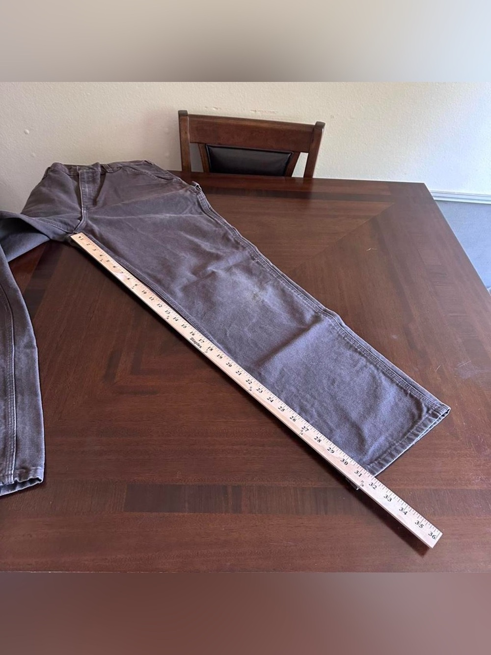 Vintage Carhartt B11 DKB Carpenter Pants Brown Dungaree Fit 34x34 USA - Picture 7 of 8
